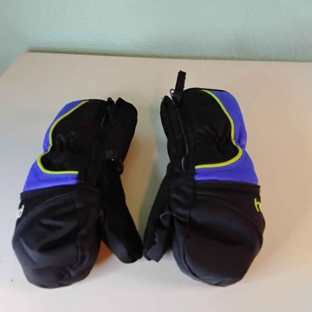 Head Junior Hybrid Mittens in black & blue, Size childs XS